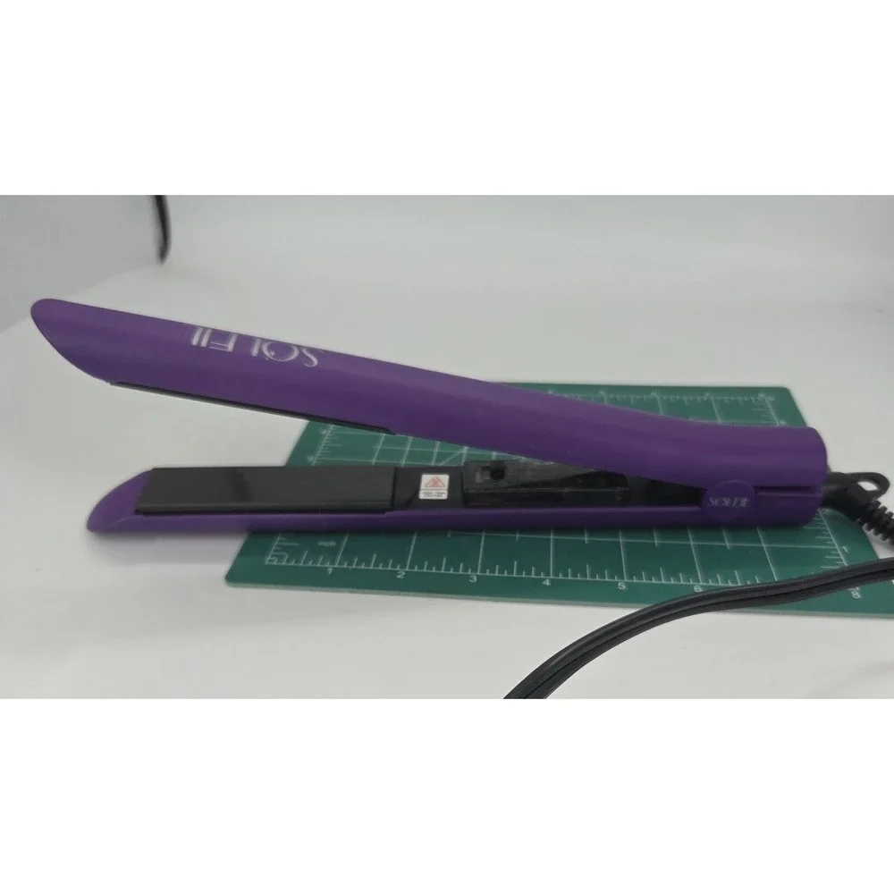 Soleil Professional Solid Ceramic Flat Iron Magnetized Plates Purple Pre-owned